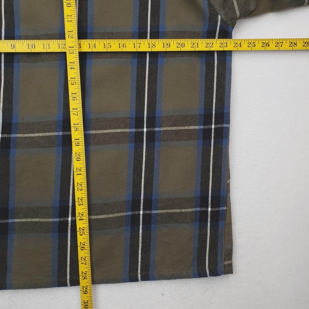 RVCA Shirt Jacket Mens Large Green Blue Plaid Lined Flannel Shacket Button Front - Picture 9 of 12